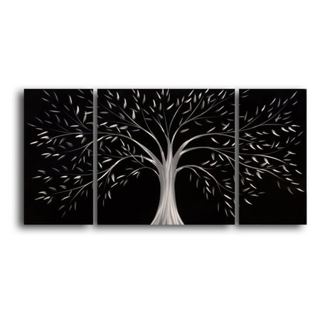 3 piece metal wall art modern moonlit gothic tree 3piece handmade metal wall art 40w 20h in in 3 piece metal wall art modern moonlit gothic tree 3piece handmade metal wall art 40w 20h in in
